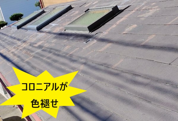 コロニアルの色褪せ　経年劣化